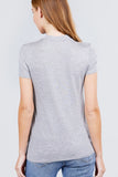 Short Sleeve Mock Neck Rayon Spandex Rib Top