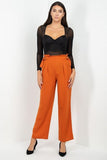 High Waist Paperbag Wide Pants