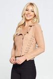 Faux Suede Moto Leather Jacket