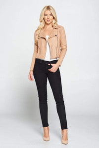 Faux Suede Moto Leather Jacket