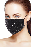 3d Shiny Silver Metal Studs Rhinestone Jersey Fashion Face Mask