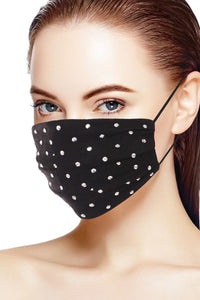 3d Shiny Silver Metal Studs Cotton Fashion Face Mask