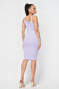 Cut-out Buckle Detail Bodycon Dress